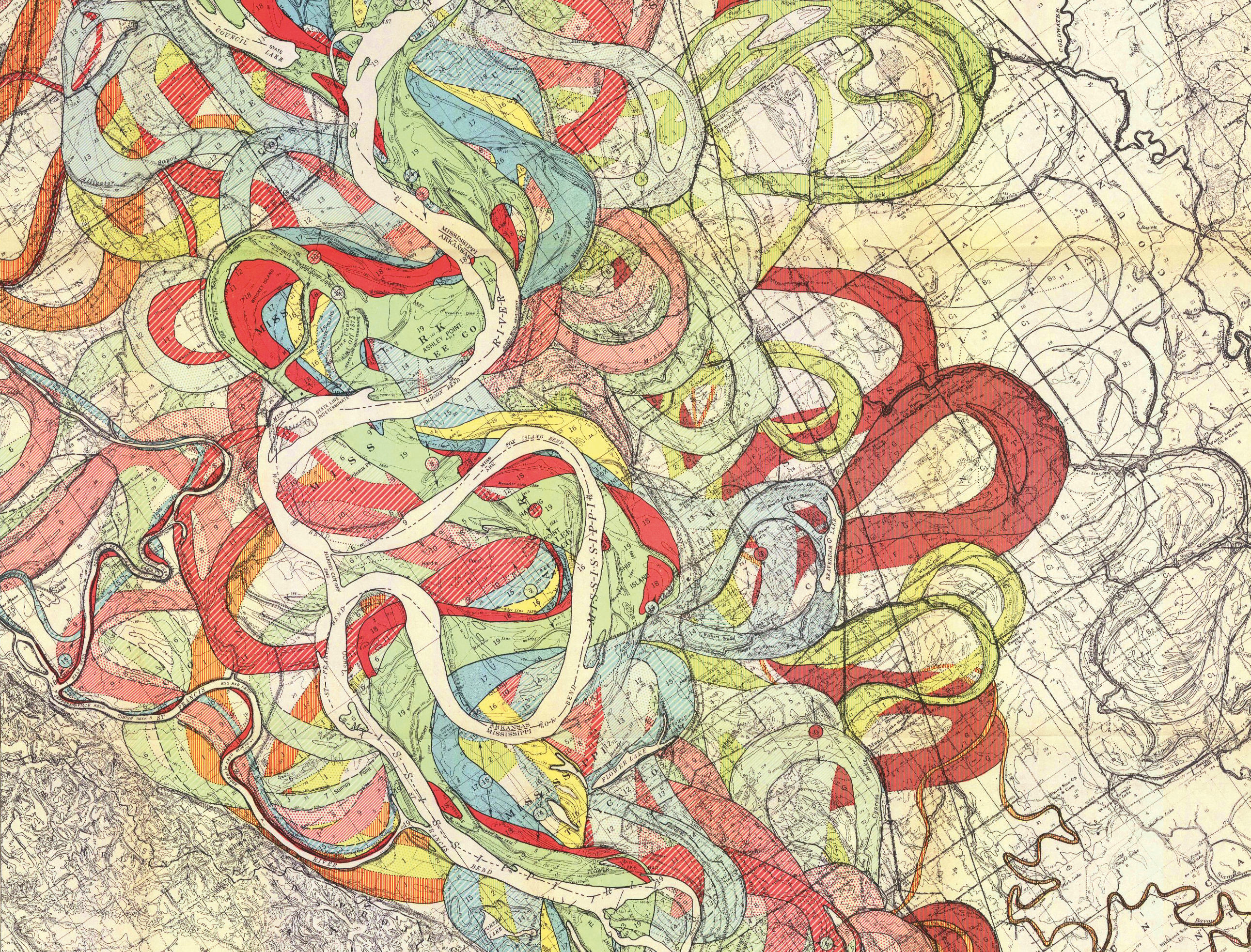 M&eacute;andres du Mississippi &copy; Harold N Fisk, 1944